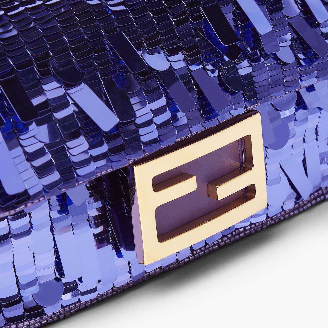 FENDI Baguette® Mini Bag embroidered with purple sequins - Image 4